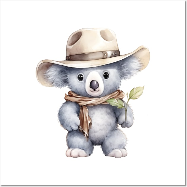 Koala Wearing a Cowboy Hat Wall Art by Chromatic Fusion Studio